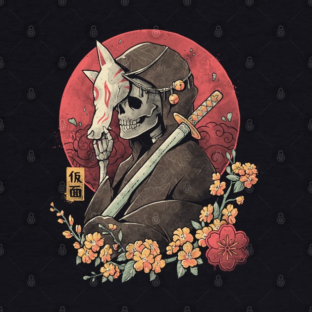 Oriental Death - Skull Sword Flowers Gift by eduely